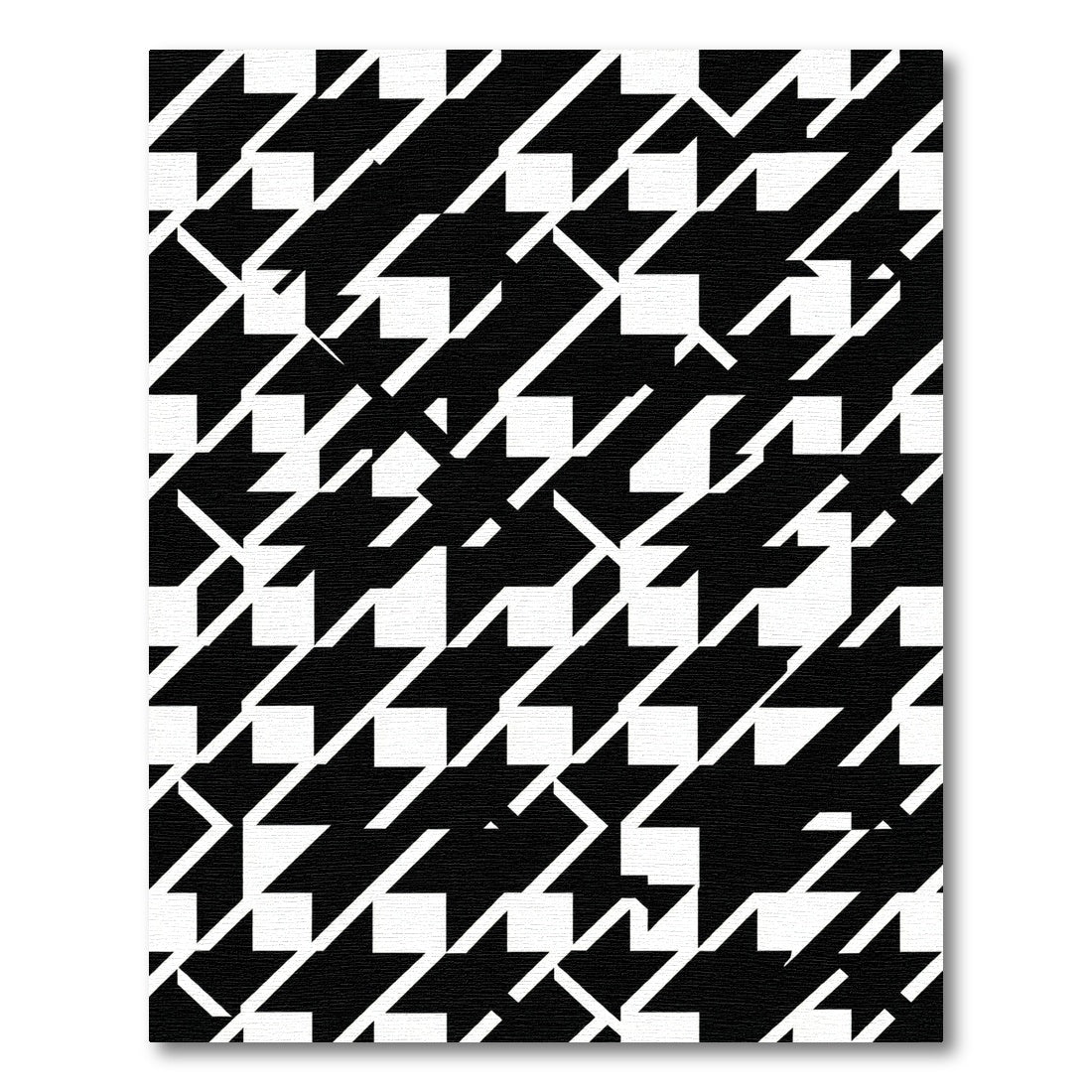 Bold Black and White Houndstooth Grid Rug