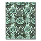 Mint Green Climbing Rose Trellis Rug