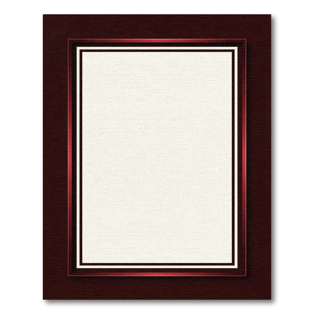 Dark Red Ivory Layered Border Rug