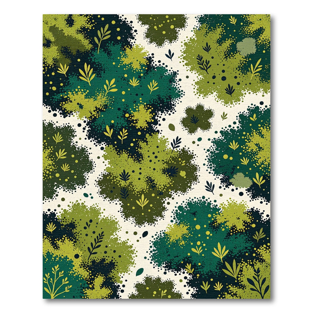 Emerald Forest Brushstroke Foliage Rug