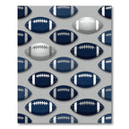 Navy and Silver American Football Grid Rug