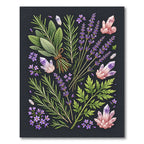 Botanical Herb Lavender Crystal Dark Rug