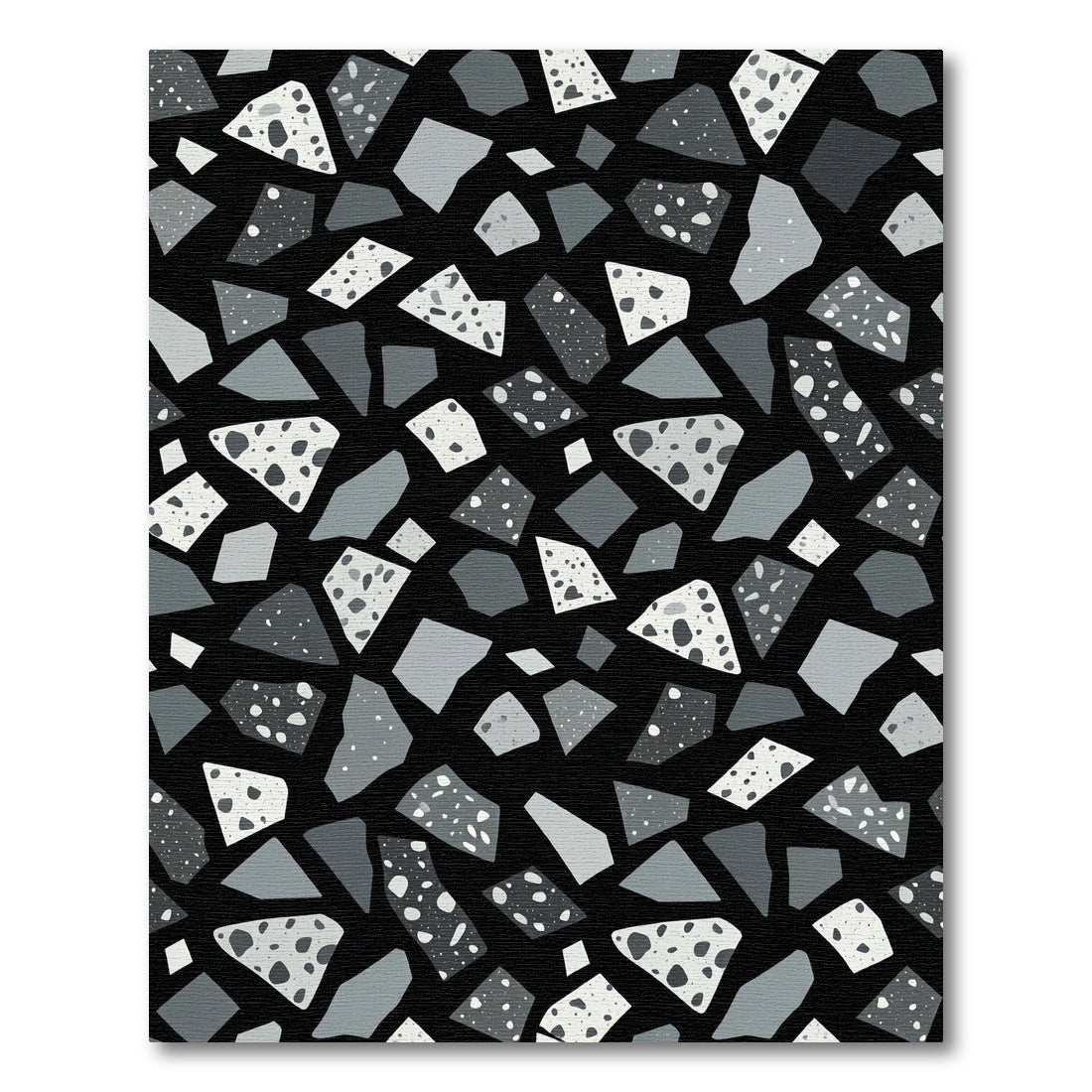 Monochromatic Aggregate Mosaic Fragments Rug