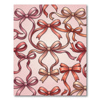 Elegant Blush Ribbon Bow Illustration Rug