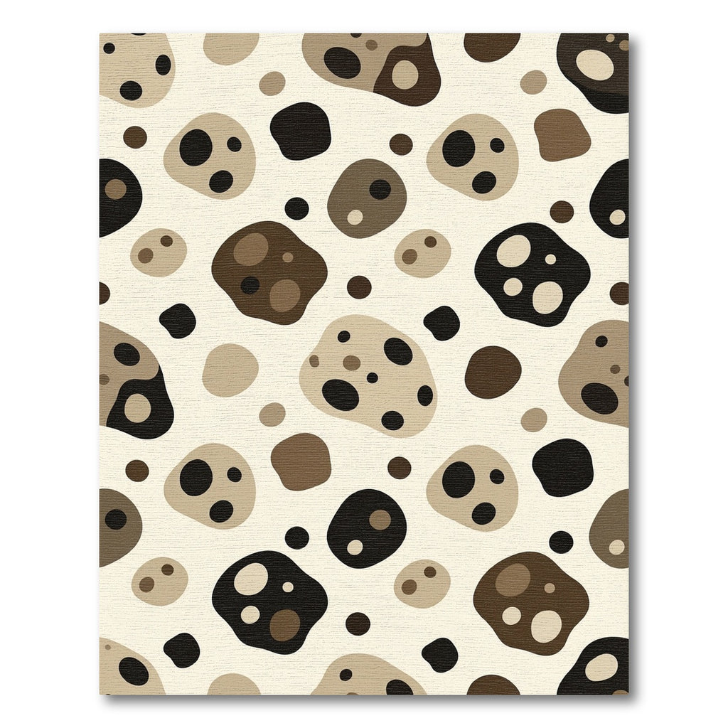 Brown Black Pebble Abstract Shapes Rug