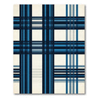 Vivid Blue Plaid Lines Rug