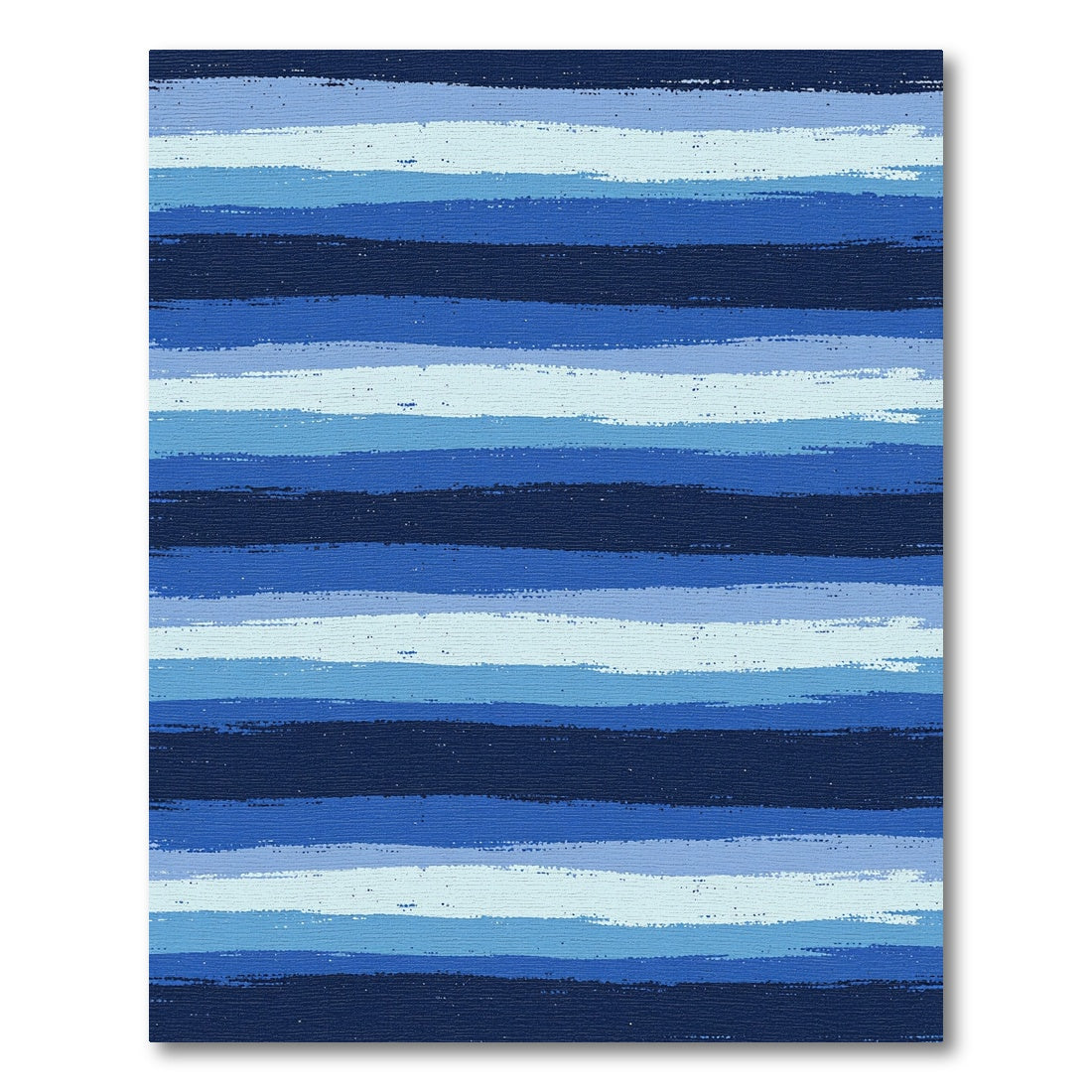 Modern Abstract Blue Painted Stripes Rug