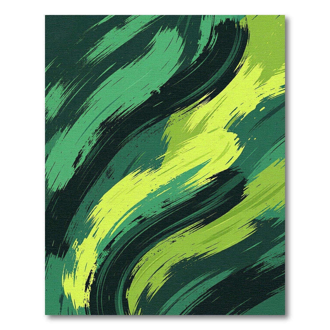 Verdant Abstract Brushstroke Flow Rug