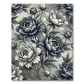Monochromatic Peony Floral Botanical Art Rug