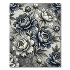 Monochromatic Peony Floral Botanical Art Rug