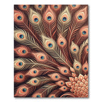 Coral Peach Feathered Eye Fan Display Rug