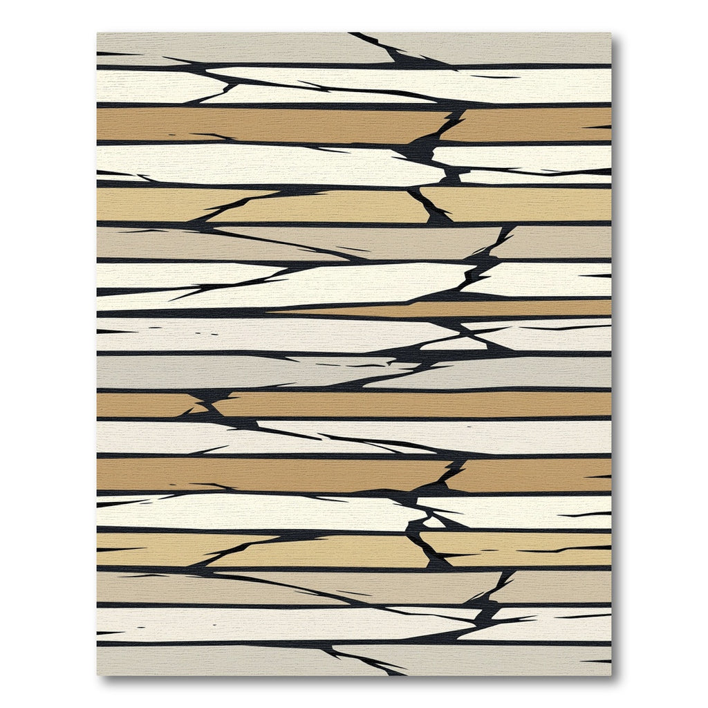 Earthy Tones Cracked Stone Stripes Rug
