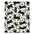 Playful Black Cat Whimsical Doodles Rug