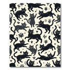 Playful Black Cat Whimsical Doodles Rug