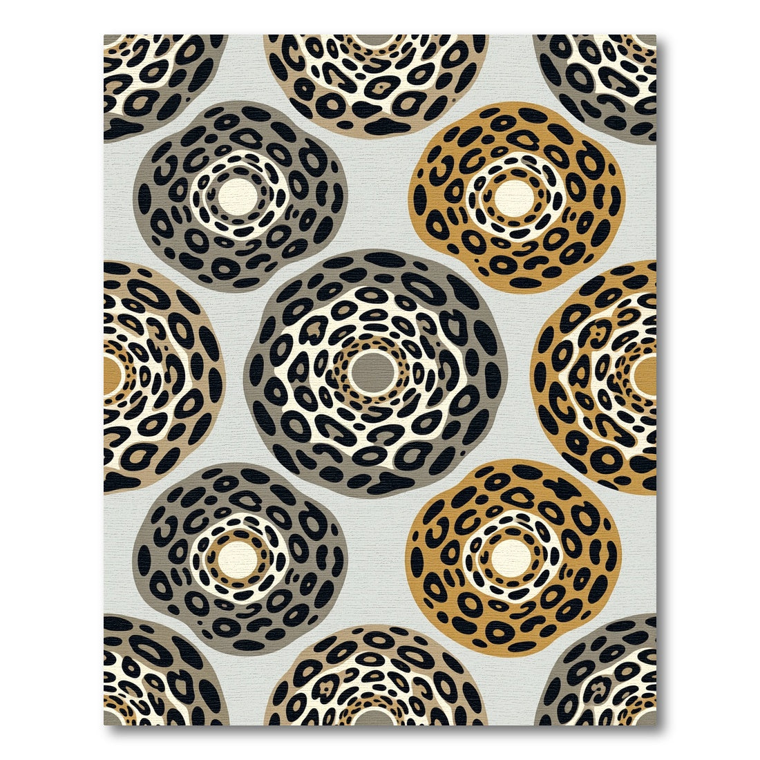 Contemporary Leopard Spot Geometric Circle Rug