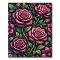 Dark Romantic Rose Floral Botanical Rug