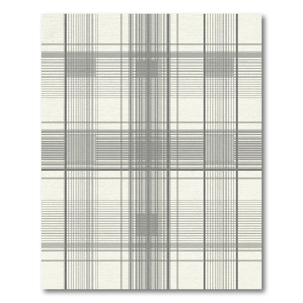 Modern Gray Tartan Check Rug
