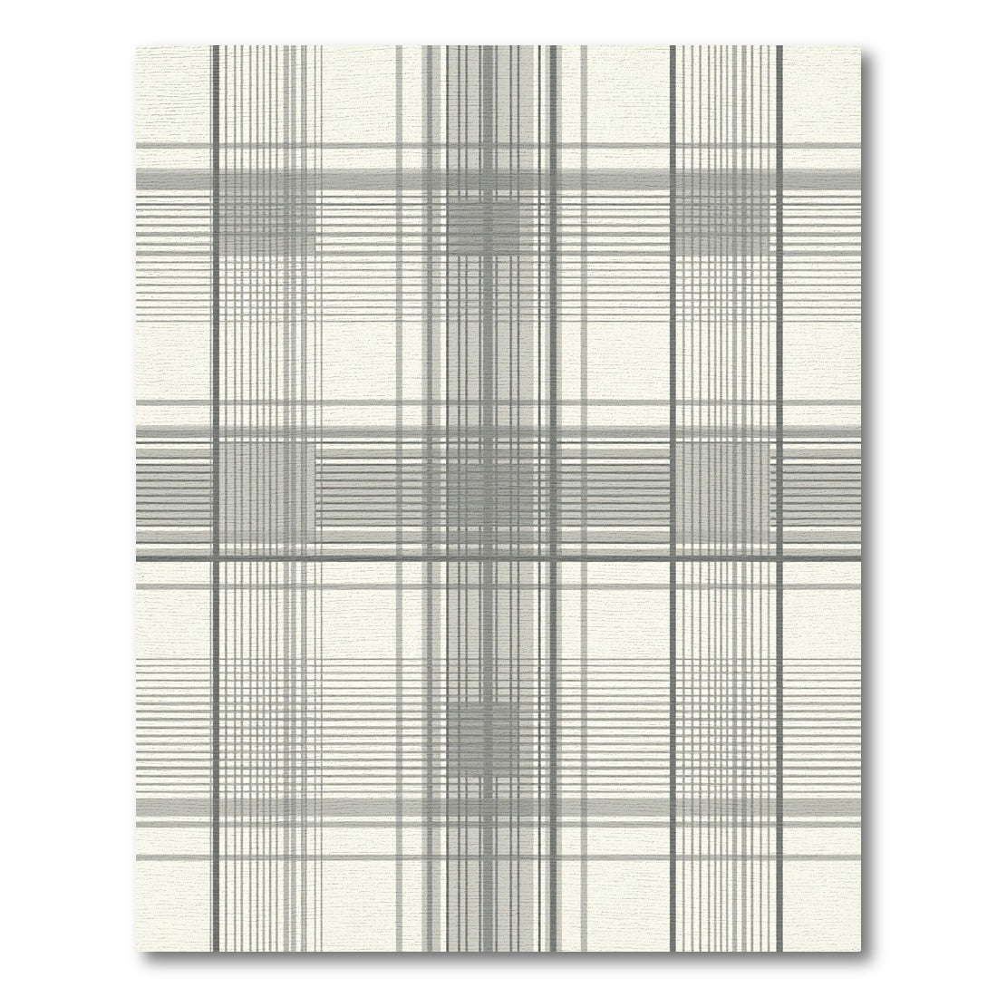 Modern Gray Tartan Check Rug