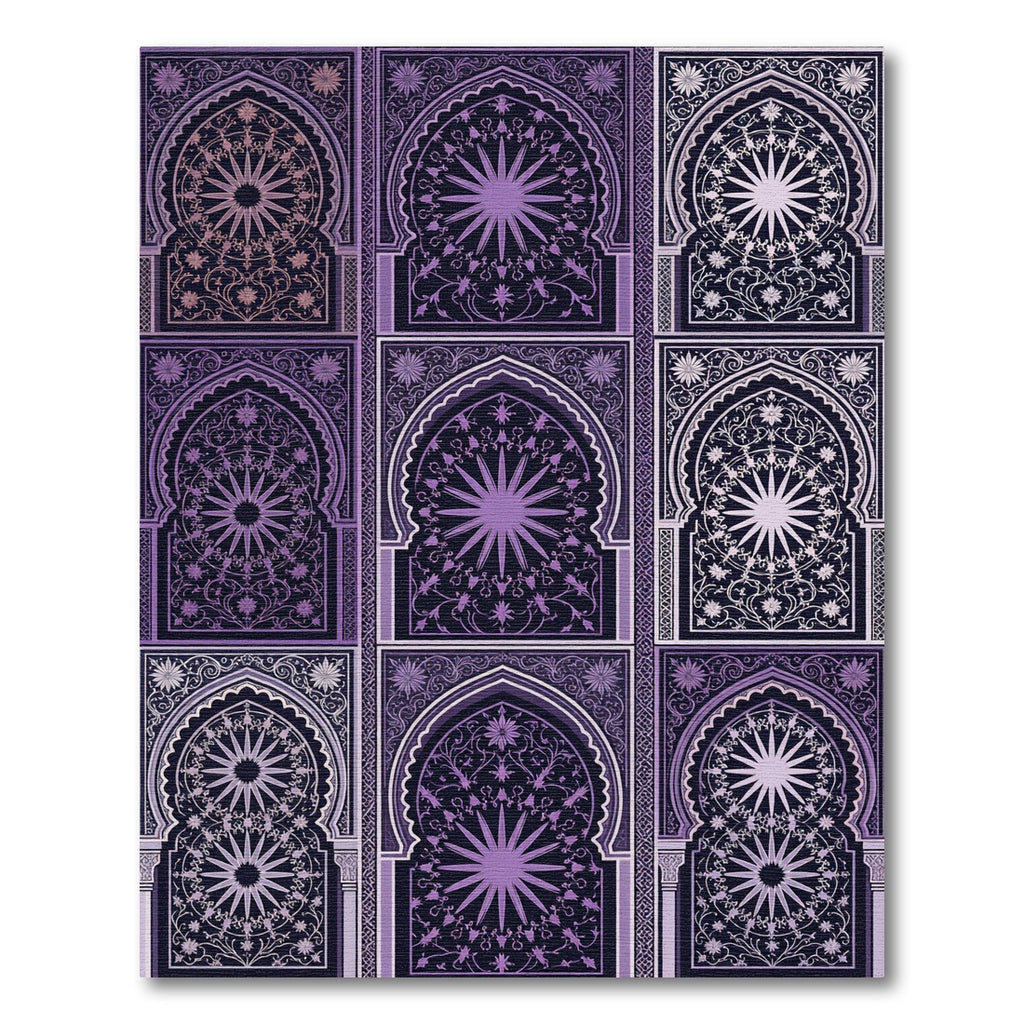 Purple Archway Medallion Intricate Floral Rug