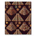 Aztec Sun Serpent Ancient Step Pyramid Rug