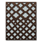 Dark Brown Lattice Quatrefoil Geometric Rug