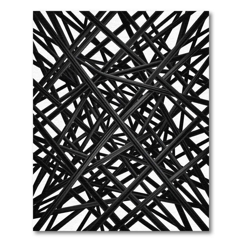 Monochromatic Abstract Intertwined Lines Rug