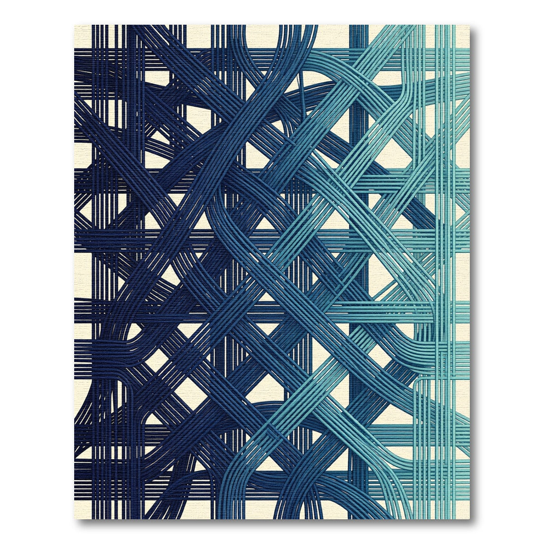 Deep Blue Intertwined Cord Rug