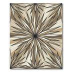 Midcentury Modern Golden Sunburst Geometric Rug