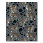 Sophisticated Gray Leopard Spots Jaguar Rug