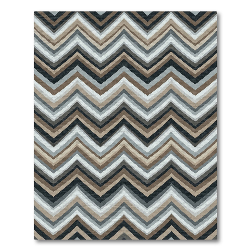 Earth Tones Striped Zigzag Rug