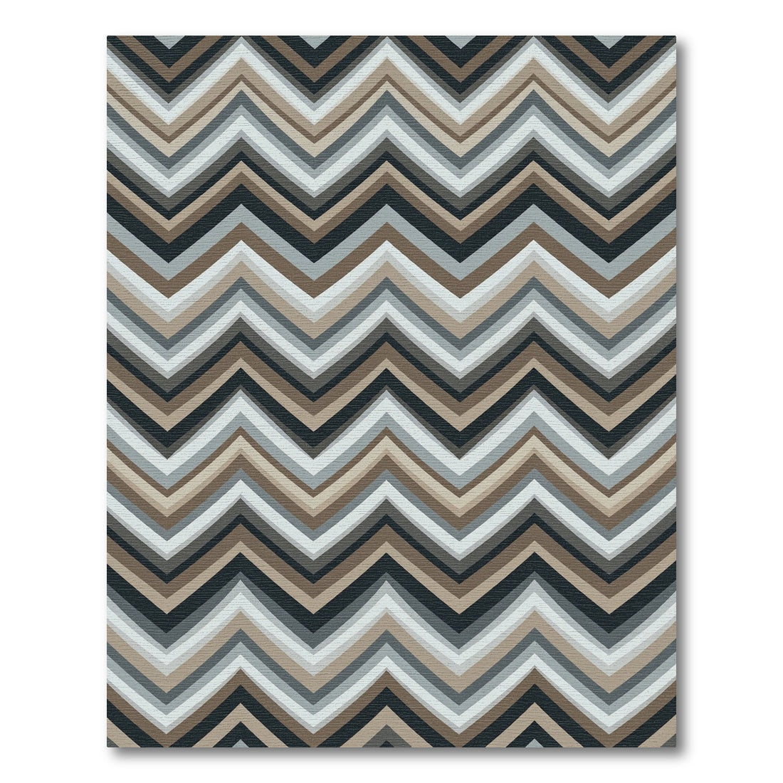 Earth Tones Striped Zigzag Rug