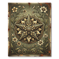 Vintage Gold Floral Star Medallion Rug