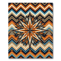 Earthy Geometric Feather Star Medallion Rug