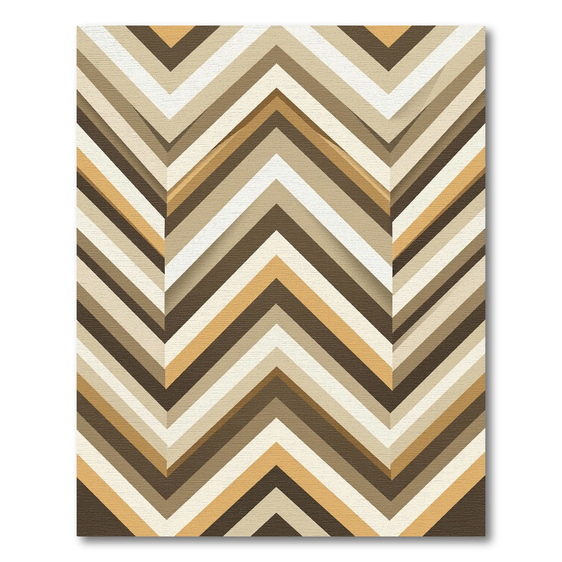 Earthy Chevron Stripe Geometric Rug
