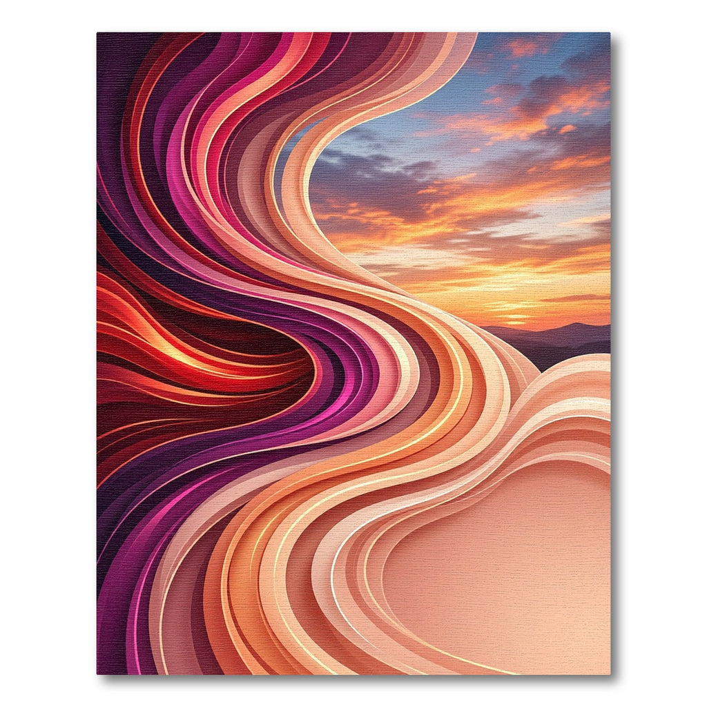 Abstract Sunset Swirls Rug