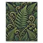 Vibrant Green Fern Scrollwork Arrangement Rug