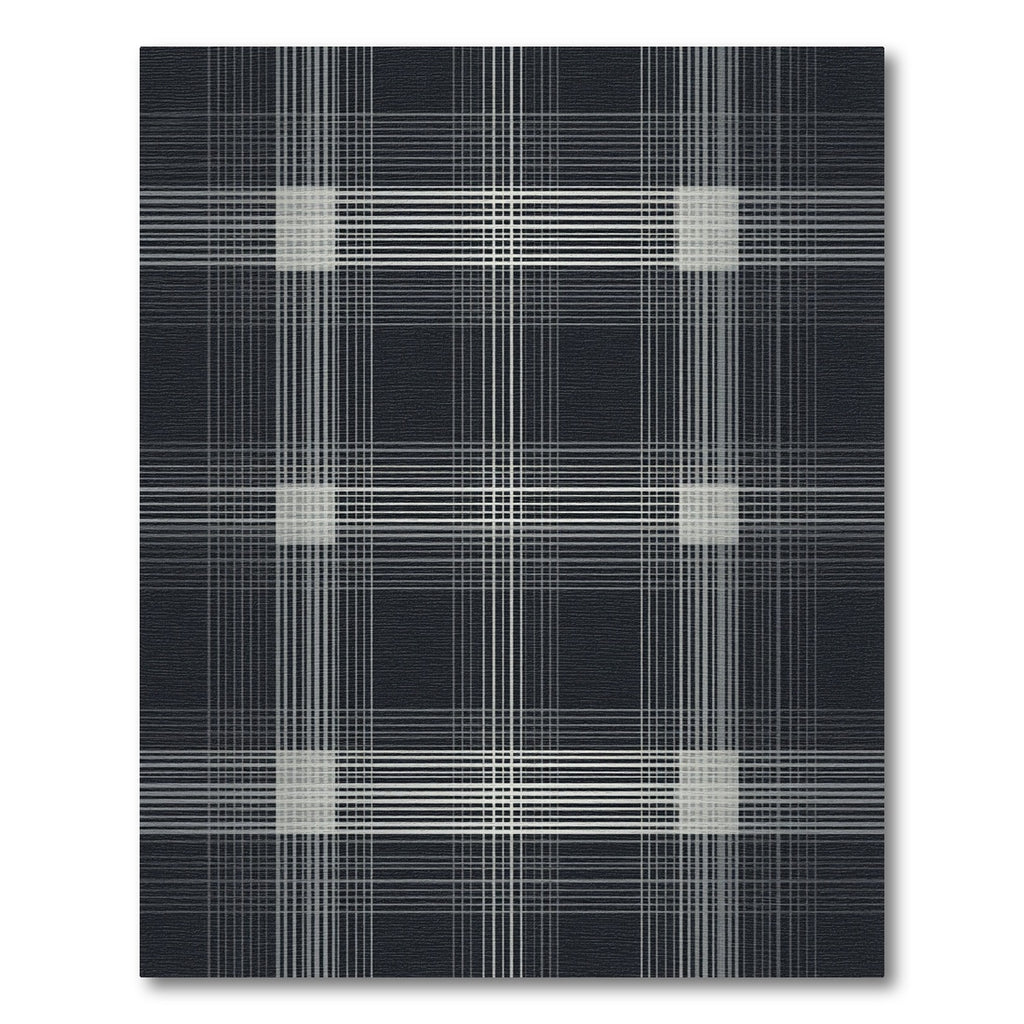 Dark Gray Modern Grid Checkered Rug