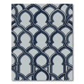 Geometric Navy and Slate Arched Interlace Rug