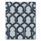 Geometric Navy and Slate Arched Interlace Rug