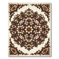 Elegant Brown Floral Filigree Medallion Rug