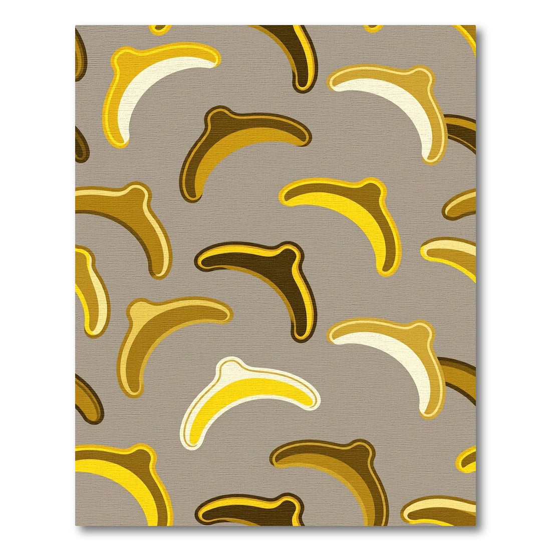 Golden Banana Abstract Mid Century Art Rug