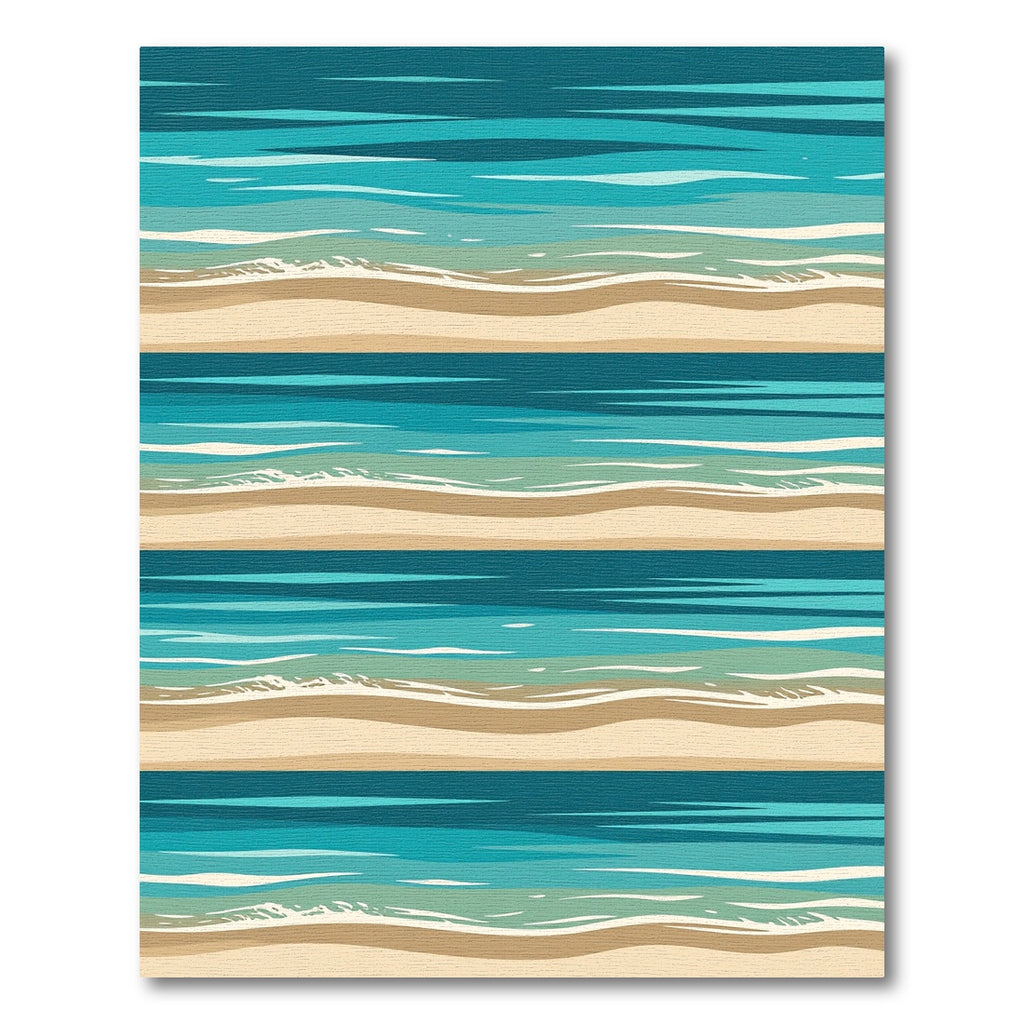 Coastal Blue Water Sand Layers Rug