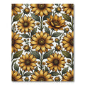 Golden Sunflower Botanical Meadow Illustration Rug