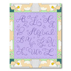 Lilac Script Alphabet Charm Rug