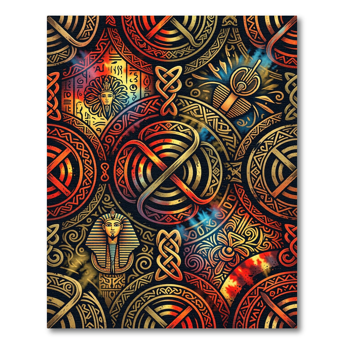 Ancient Egyptian Fire Medallion Rug