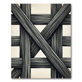 Monochrome Charcoal Abstract Intersecting Beam Rug