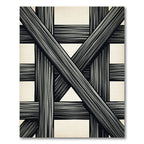 Monochrome Charcoal Abstract Intersecting Beam Rug