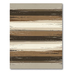 Earthy Brown Abstract Horizontal Striped Rug