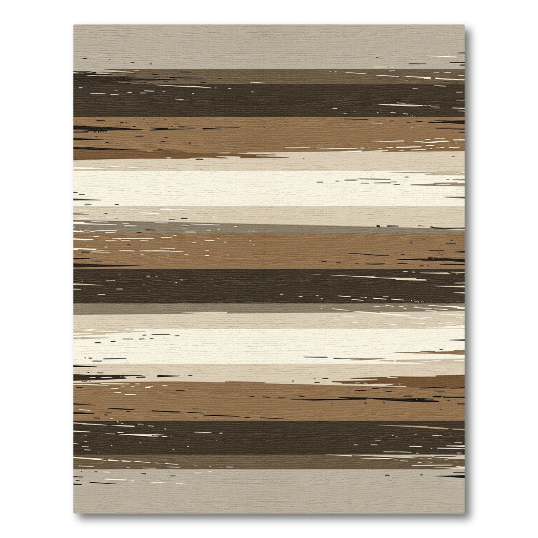 Earthy Brown Abstract Horizontal Striped Rug