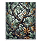 Lush Golden Forest Foliage Art Rug